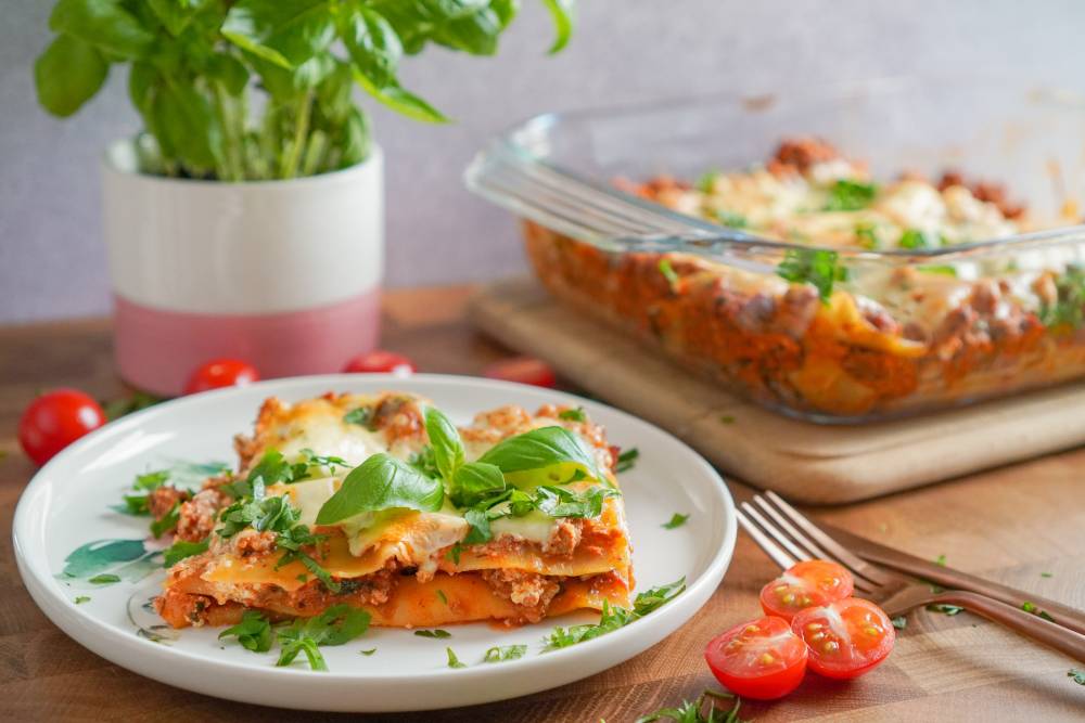 Vegetarische lasagne met spinazie