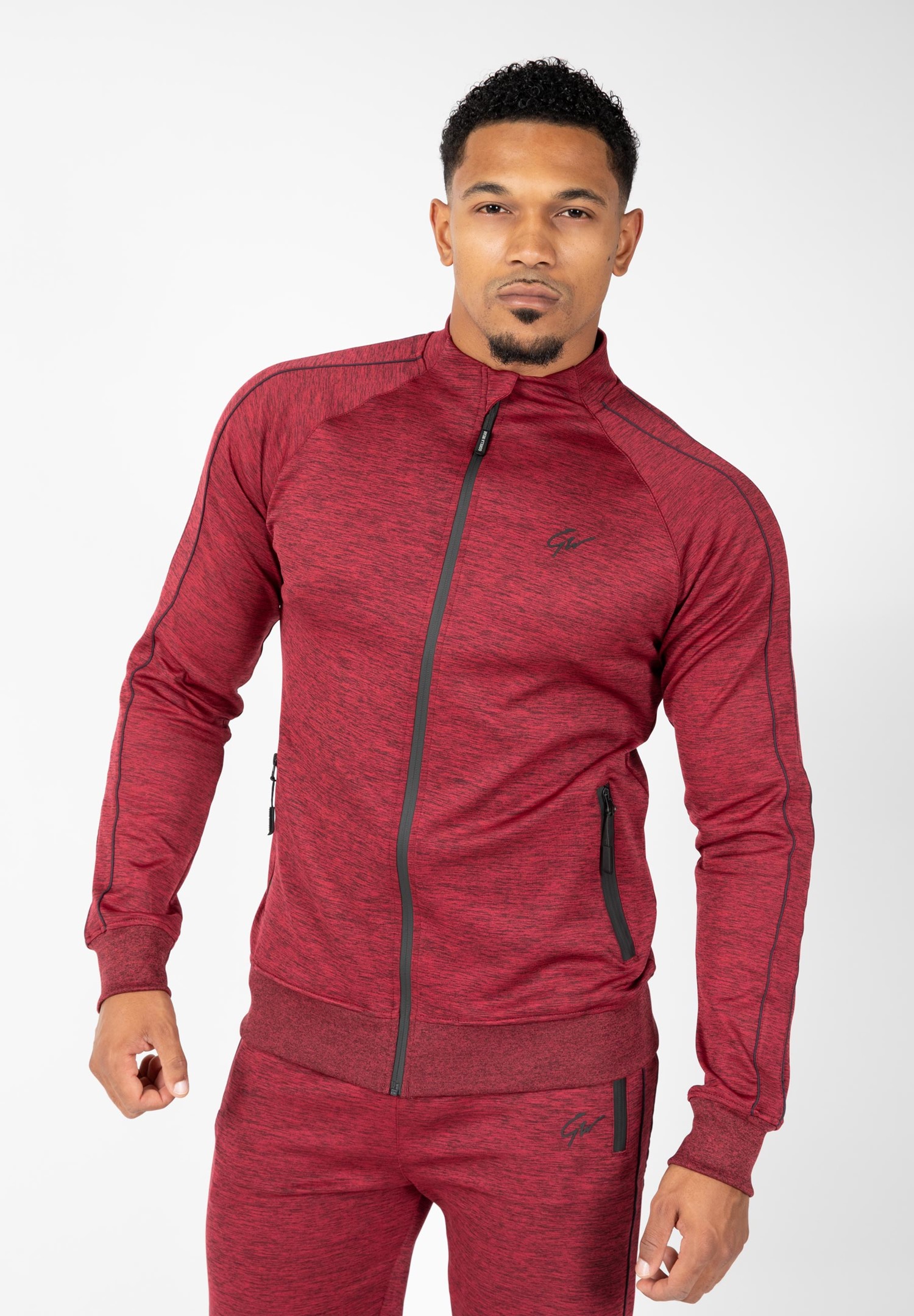 Wenden Track Jacket - Burgundy Red - M