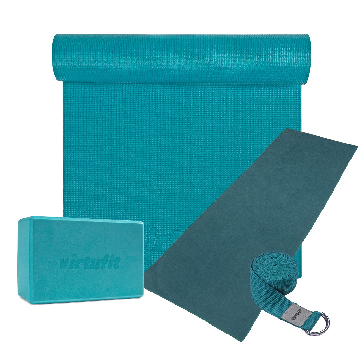 VirtuFit Premium Yoga Kit - 4-Delig - Ocean Green