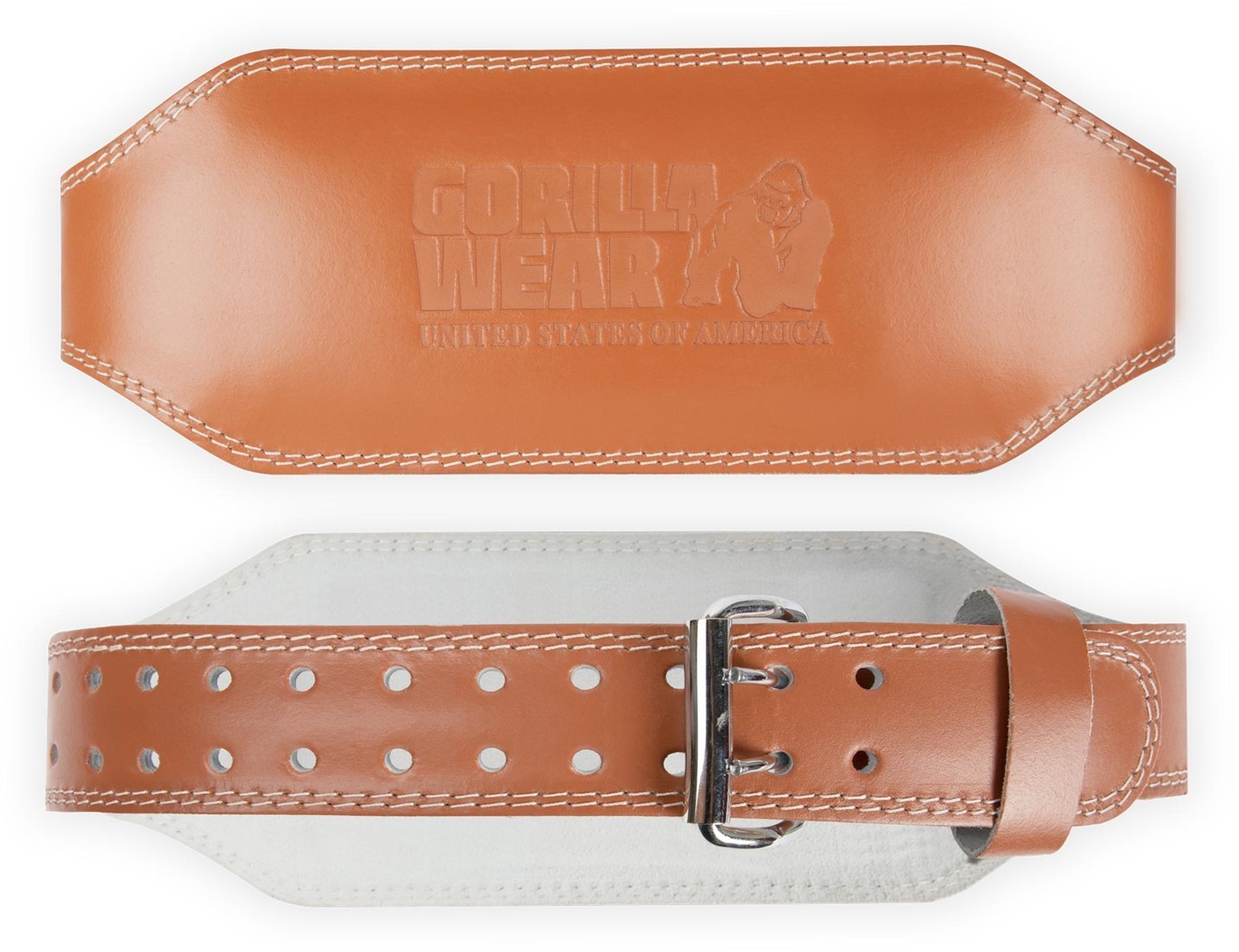 Gorilla Wear 6 Inch Padded Leren Lifting Belt - Bruin - 2XL/3XL