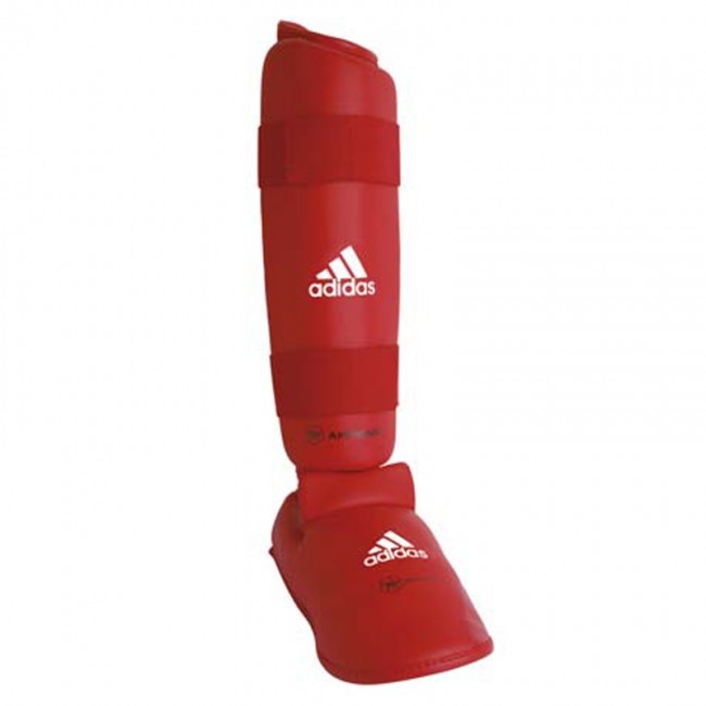 adidas WKF Scheenbeschermer met Verwijderbare Voet - Rood - XL