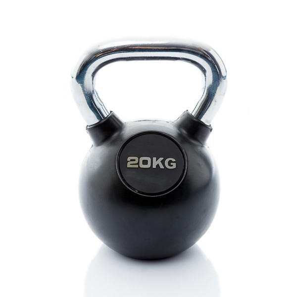 Muscle Power Rubberen Kettlebell - Zwart - 20 kg