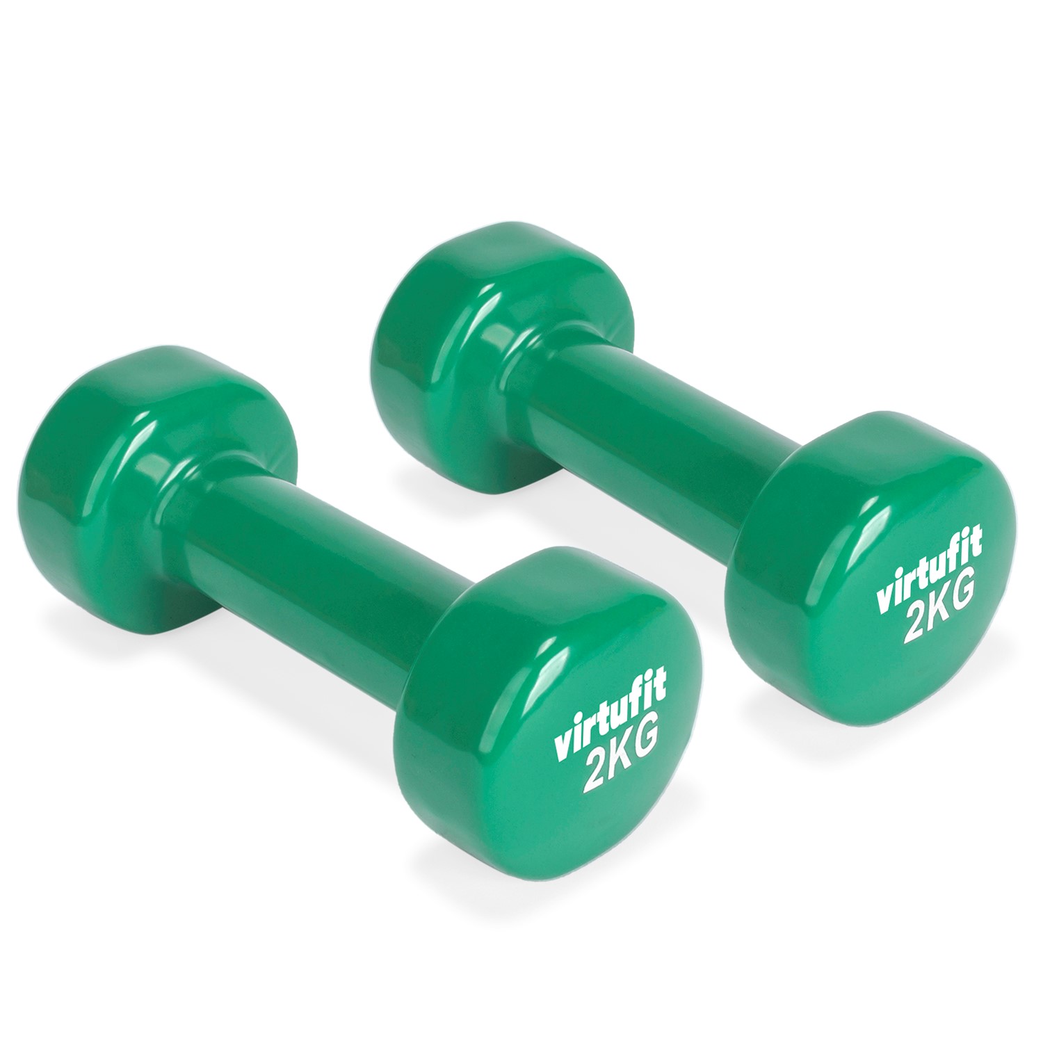 VirtuFit Vinyl Dumbbell Set Pro - 2 x 2 kg - Groen