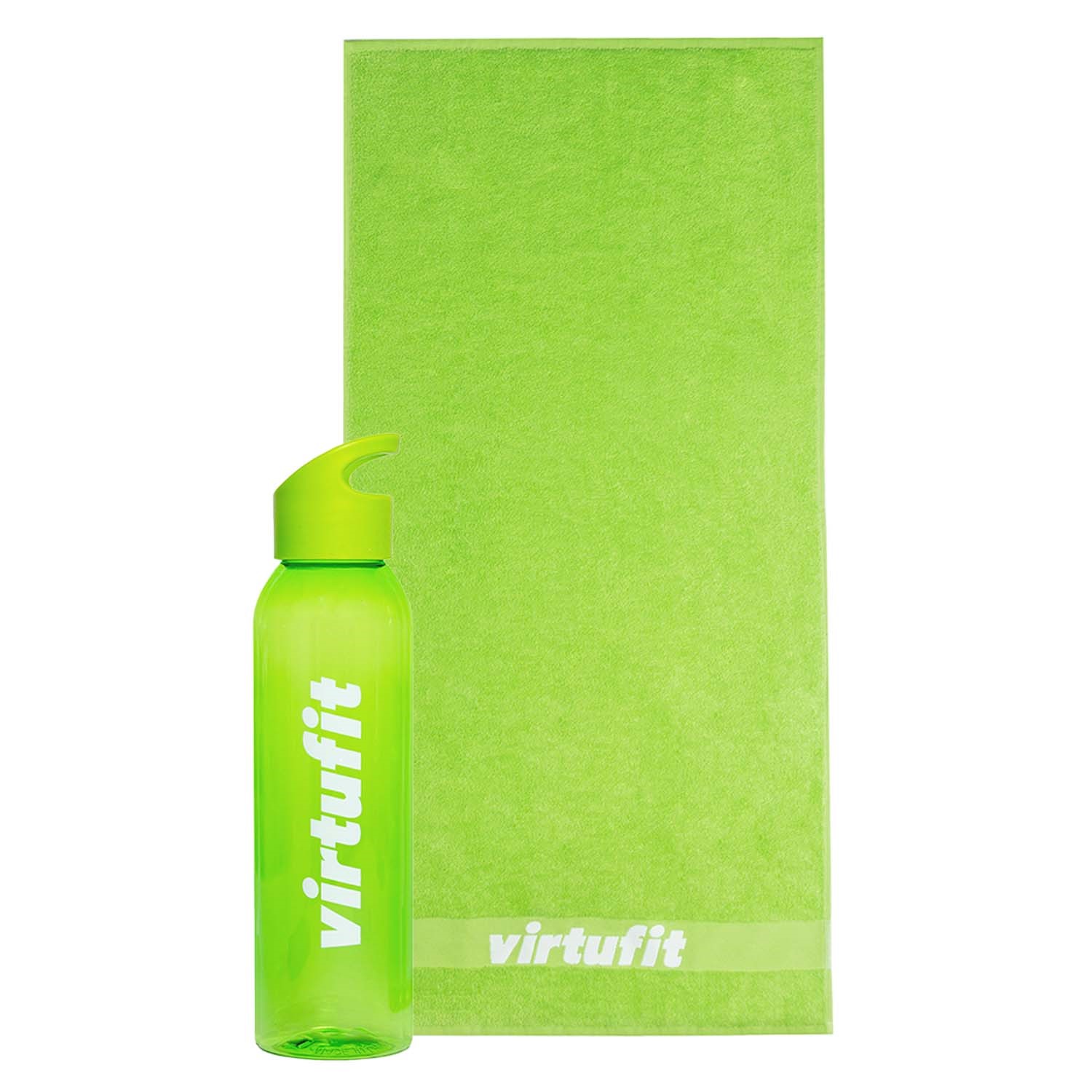 VirtuFit Set met Handdoek en Waterfles - Groen