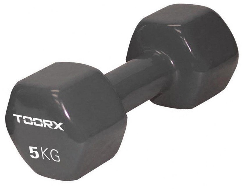 Toorx Vinyl Dumbbell - Per Stuk - 5 kg - Donkergrijs