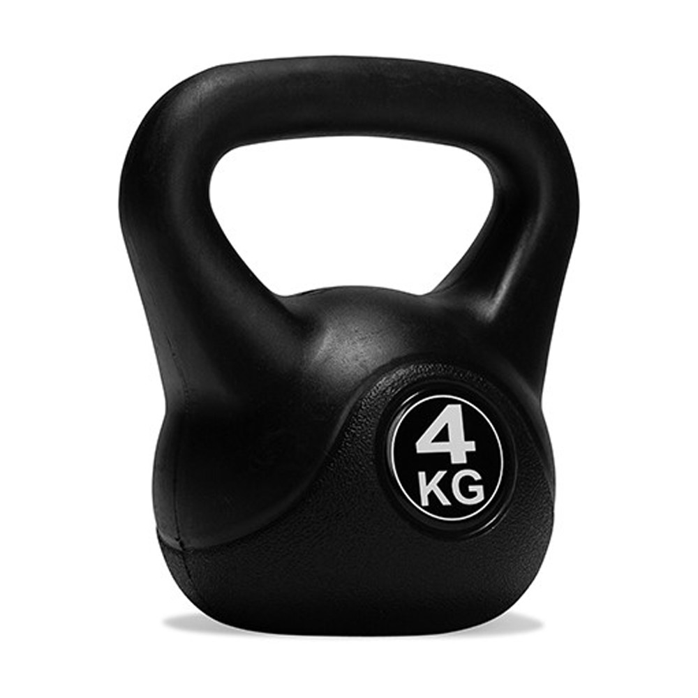 VirtuFit PVC Kettlebell - 4 kg - Zwart