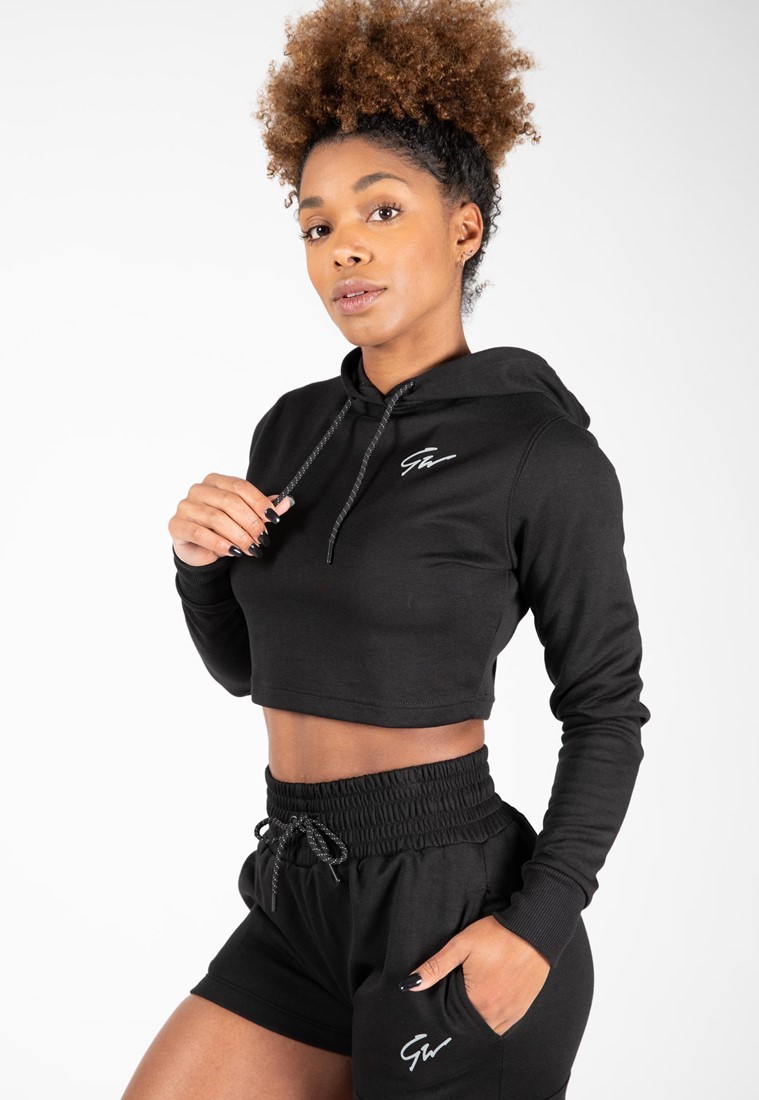 Gorilla Wear Pixley Crop Top Hoodie - Zwart - M