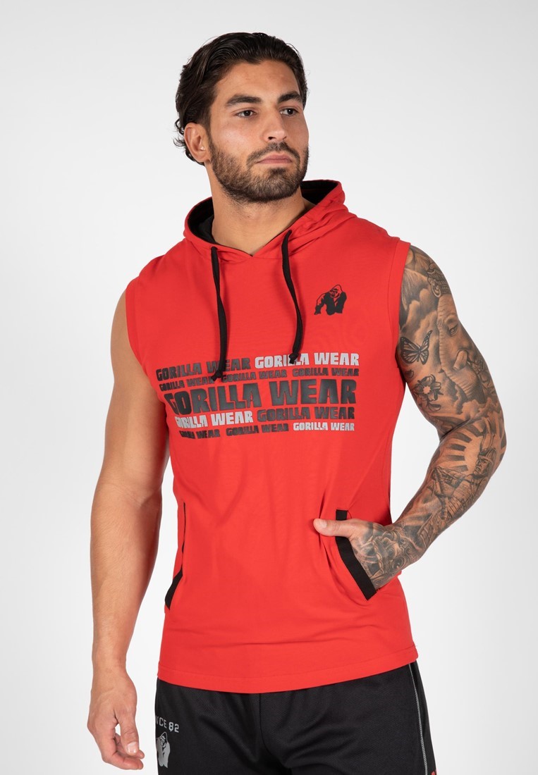 Gorilla Wear Melbourne Sleeveless Hooded T-shirt - Rood - L