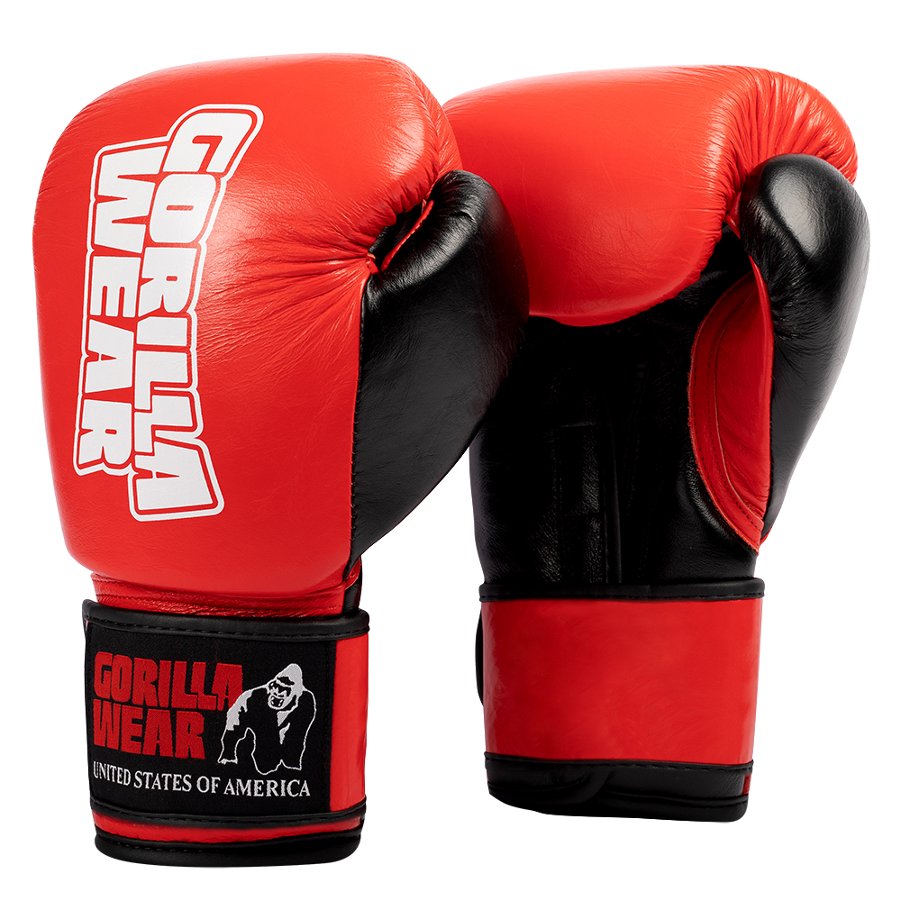 Gorilla Wear Ashton Pro Bokshandschoenen - Rood/Zwart - 18 oz