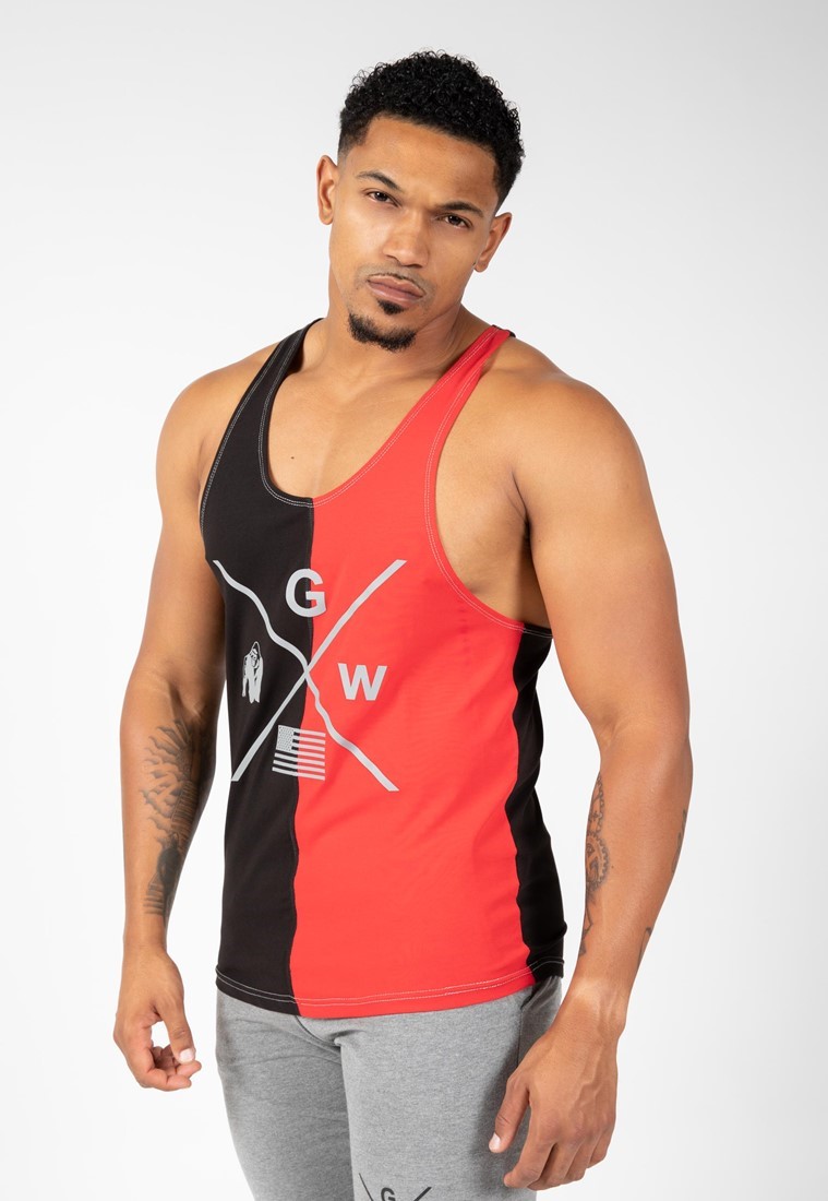 Sterling Stringer Tank Top - Black/Red - 4XL