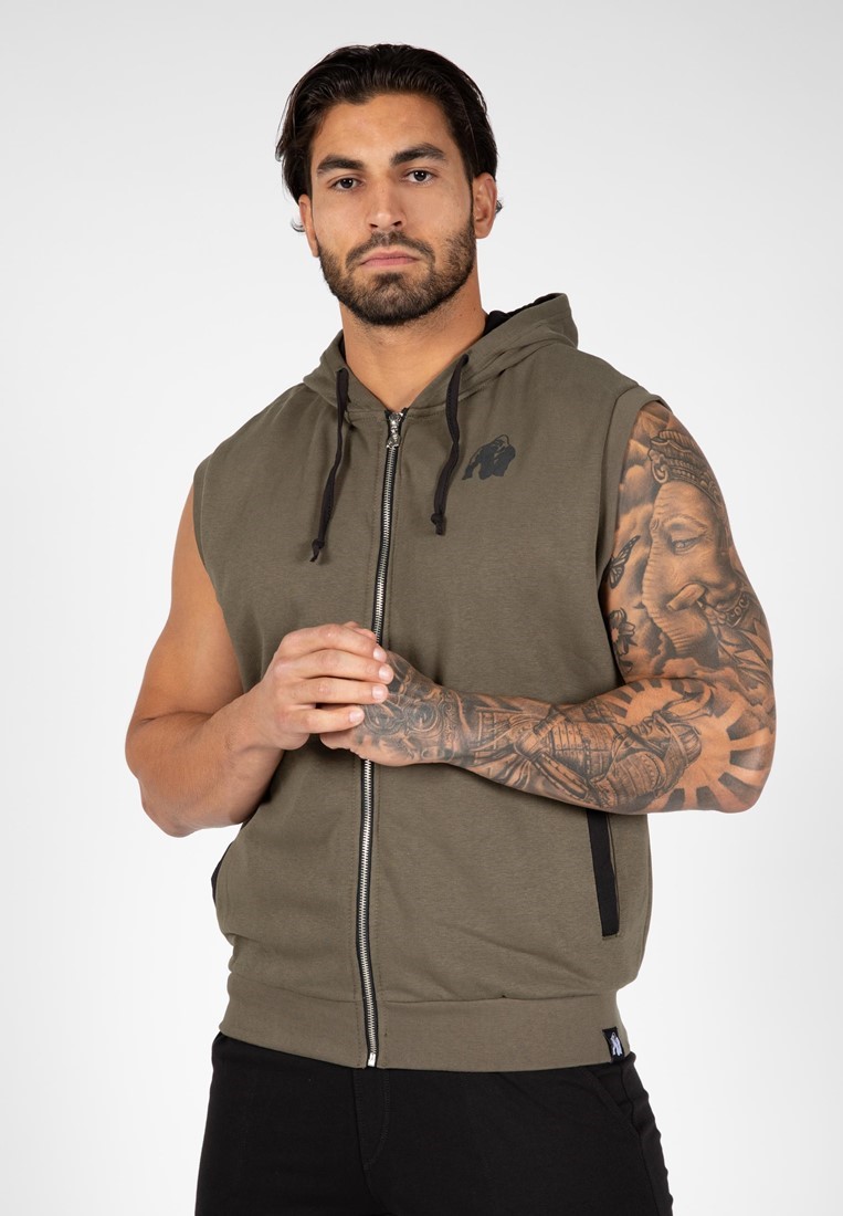 Springfield S/L Zipped Hoodie - Army Green - S