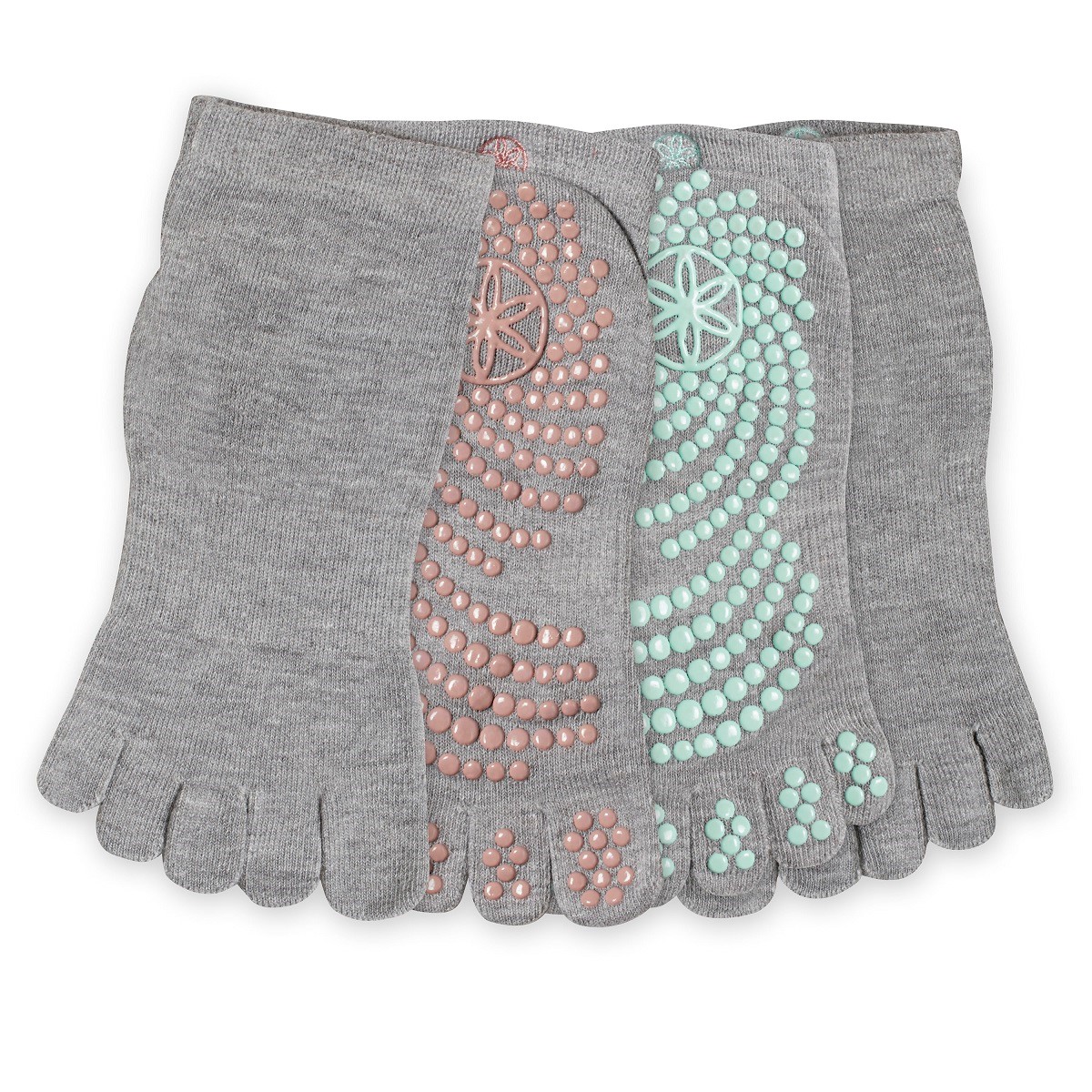 Gaiam Grippy Yoga Socks - Anti-slip Yogasokken - 2-Pack - Mint