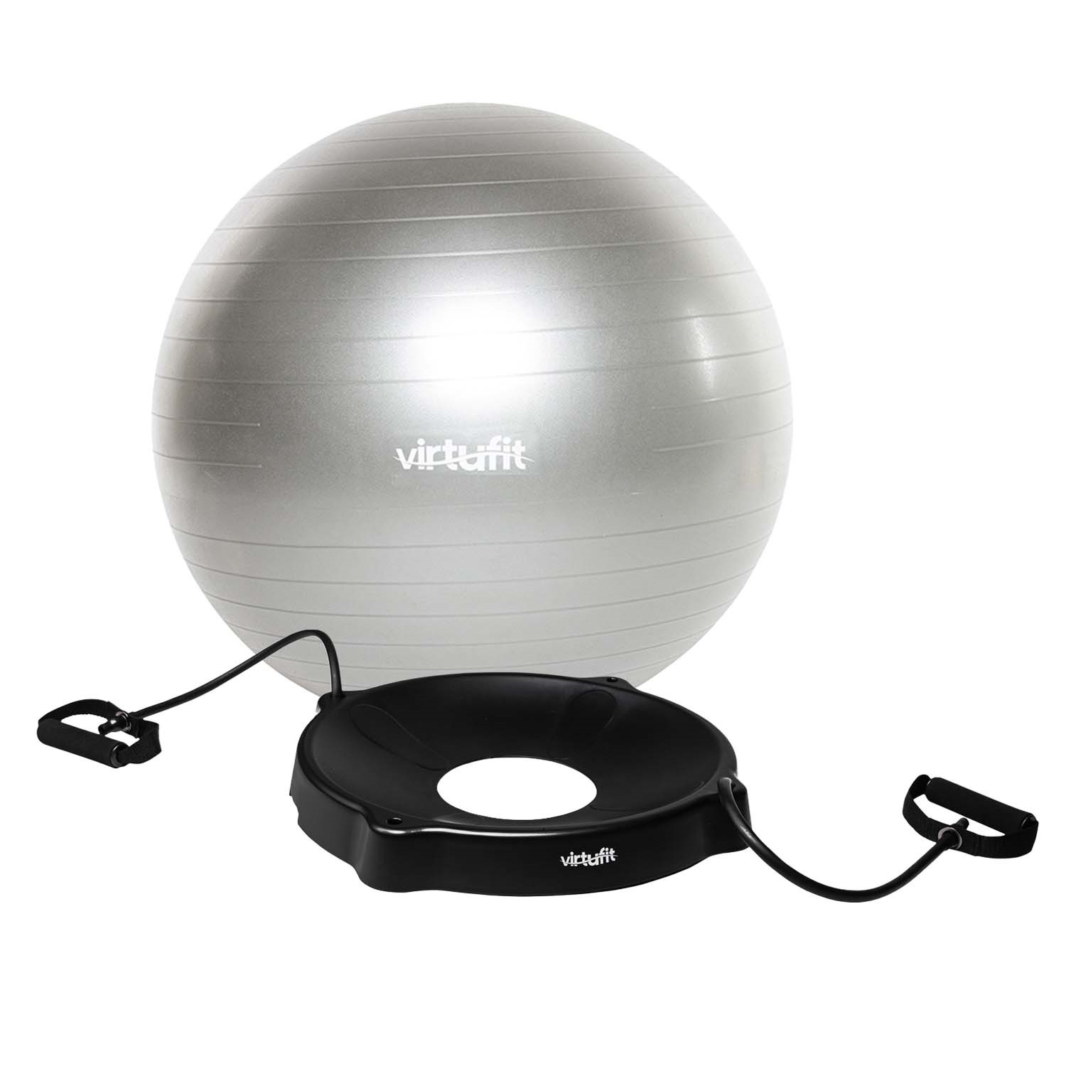 VirtuFit Anti-Burst Fitnessbal Pro met Balschaal - Grijs - 55 cm