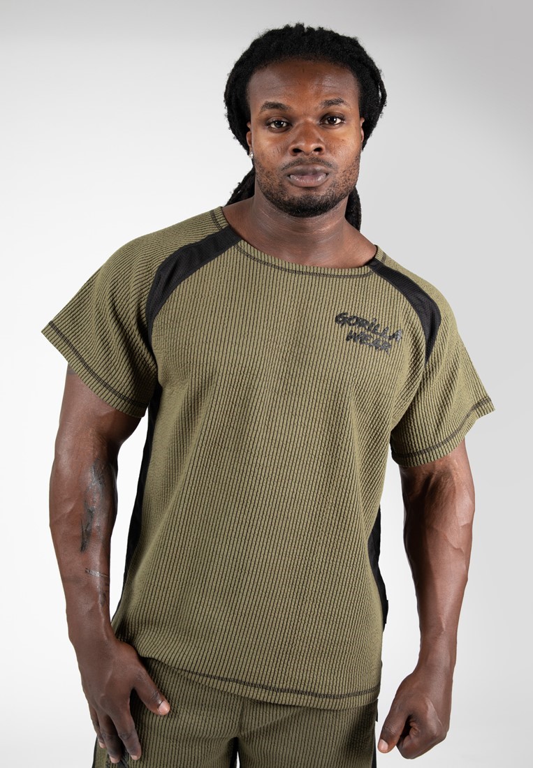 Augustine Old School Workout Top - Army Green