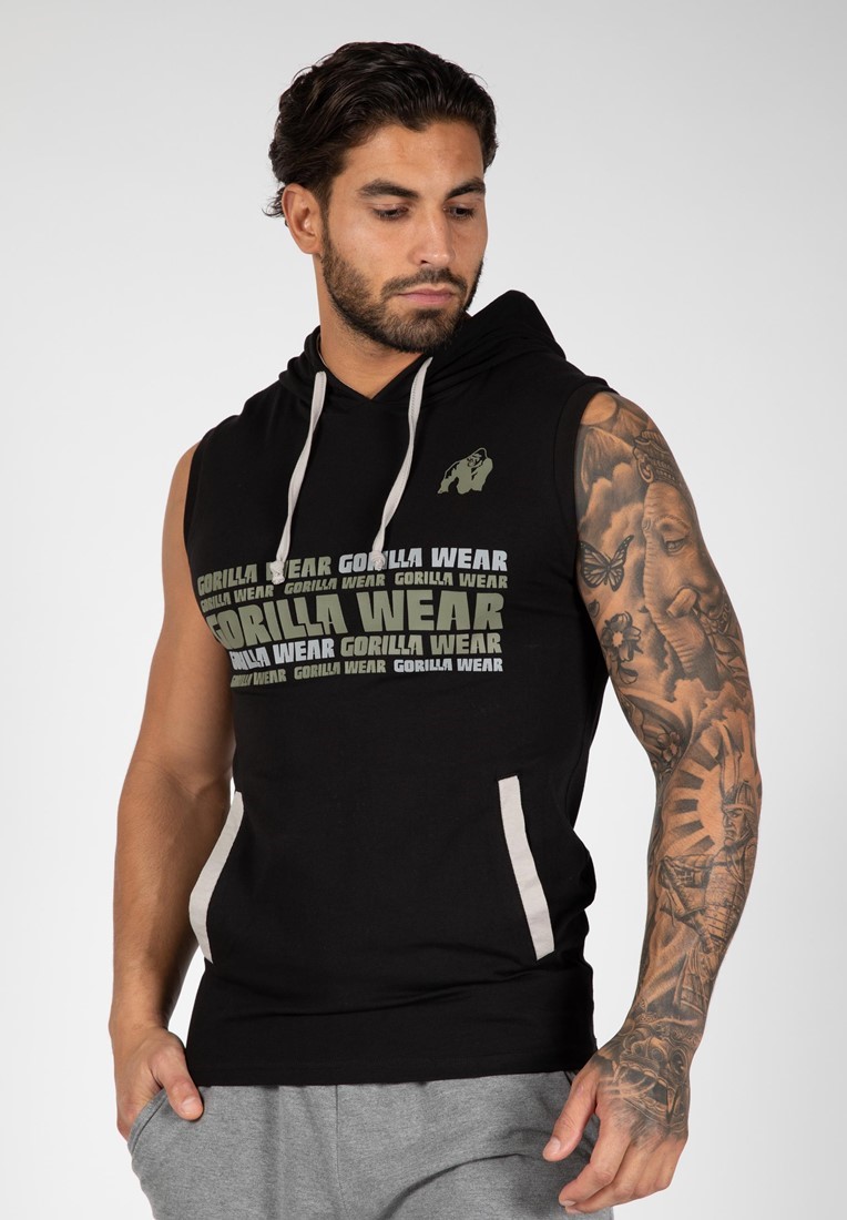 Gorilla Wear Melbourne Sleeveless Hooded T-shirt - Zwart - S