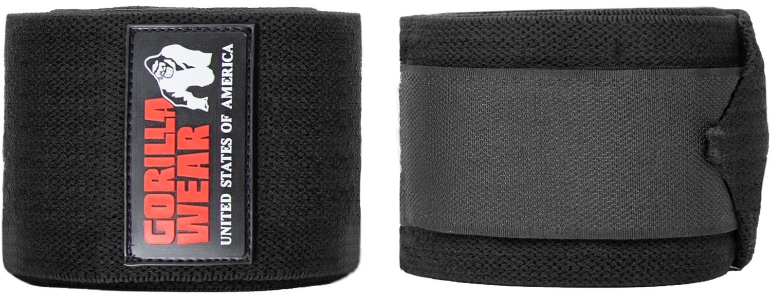 Gorilla Wear Knee Wraps - Zwart - 200 cm