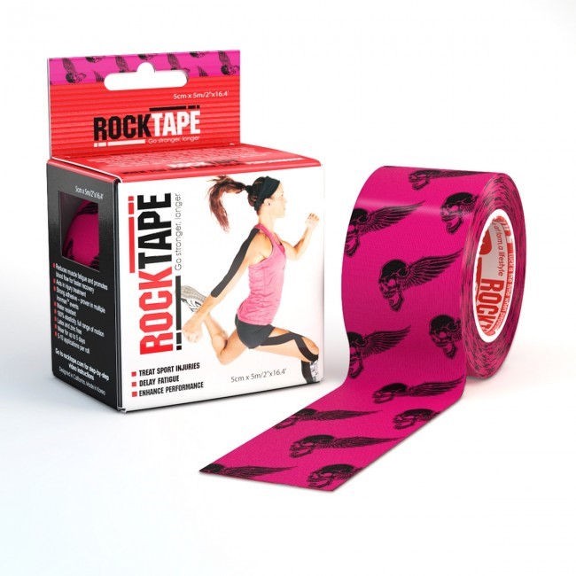 RockTape Classic Kinesiotape - Sporttape - 5 cm x 5 m - Roze Skull