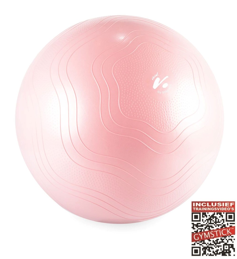 Gymstick Vivid Fitness Ball - Gymbal - Roze - 65 cm - Met Online Trainingsvideo's