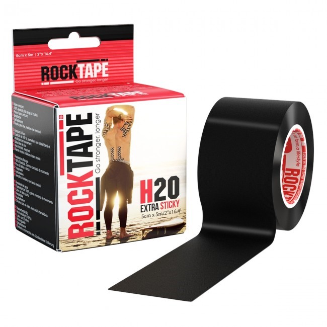 RockTape H20 Kinesiotape - Sporttape - 5 cm x 5 m - Zwart