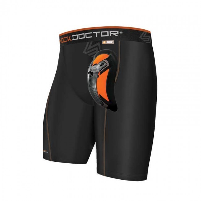 Shock Doctor Compression Short met Ultra Carbon Flex Cup Kruisbeschermer Zwart M