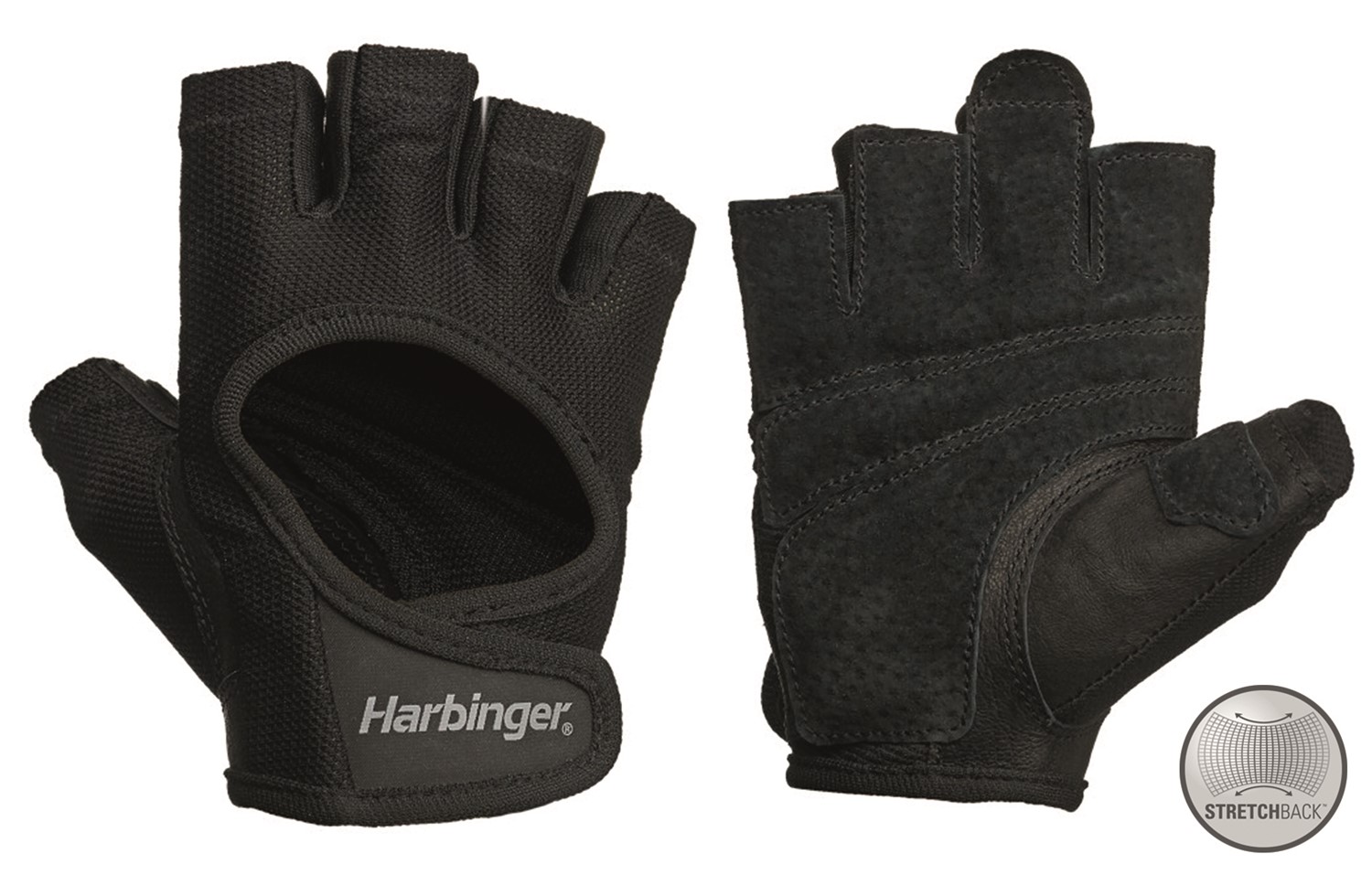 Harbinger Women's Power Stretchback Fitness Handschoenen - Zwart - L