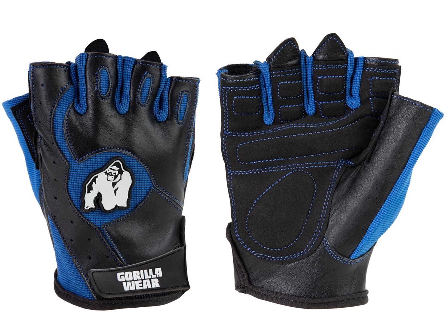 Gorilla Wear Mitchell Training Gloves - Fitness Handschoenen - Zwart / Blauw - M