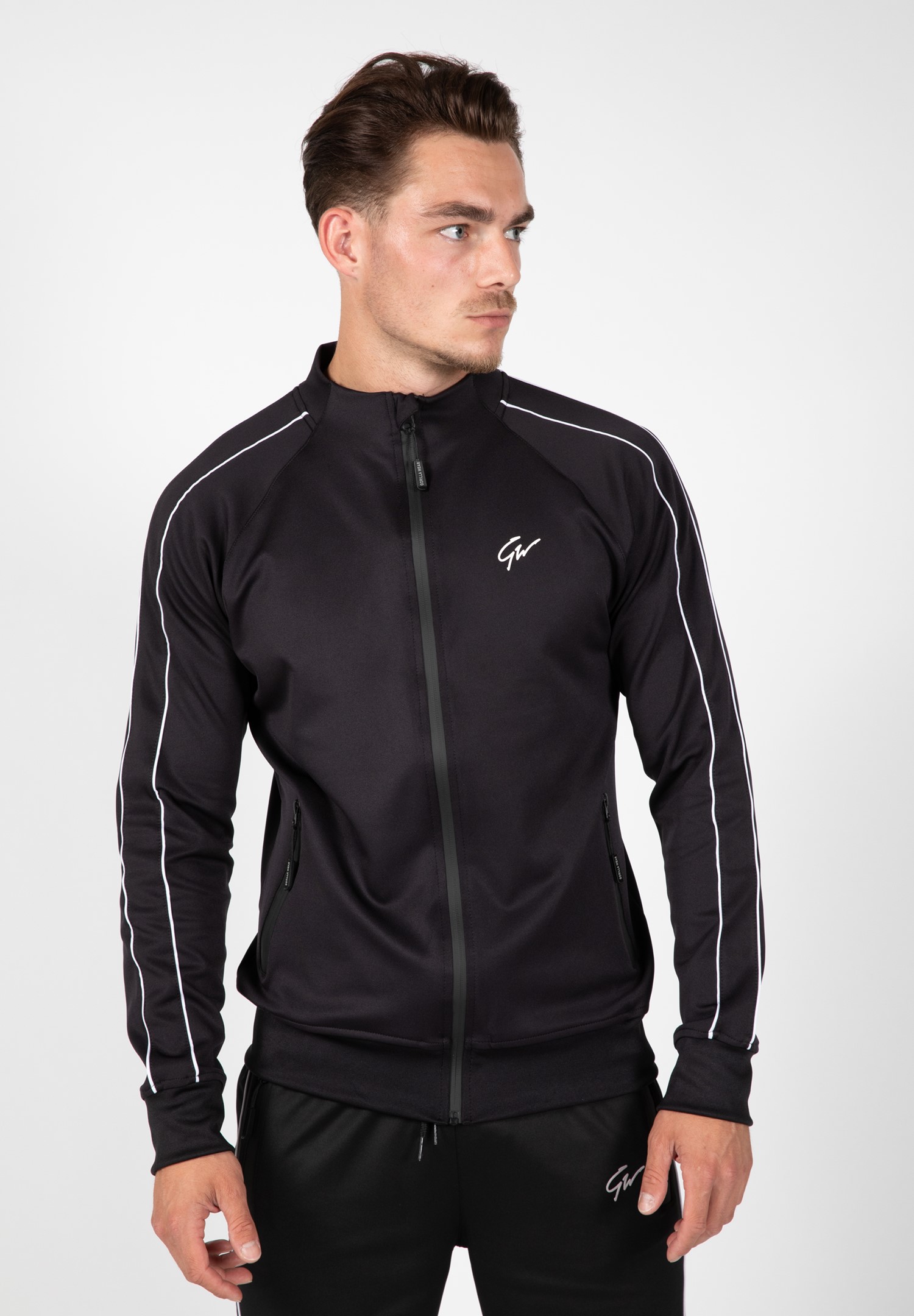 Wenden Track Jacket - Black/White - S