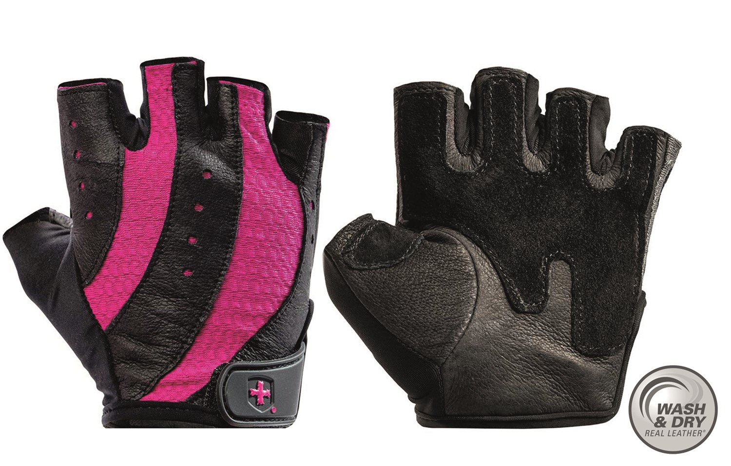 Harbinger Women's Pro Wash&Dry Fitness Handschoenen -  Zwart/Roze - L