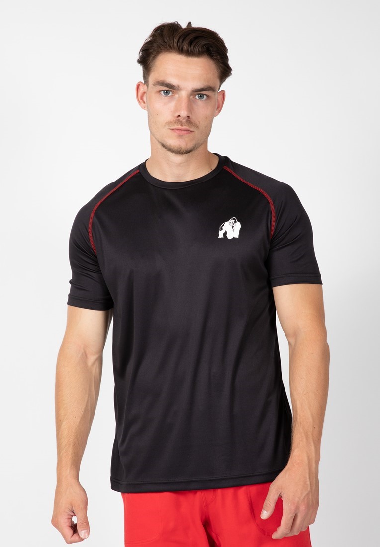 Gorilla Wear Performance T-Shirt - Zwart/Rood - L