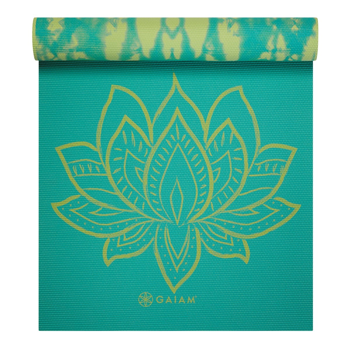 Gaiam Reversible Yoga Mat - 6 mm - Turquoise Lotus