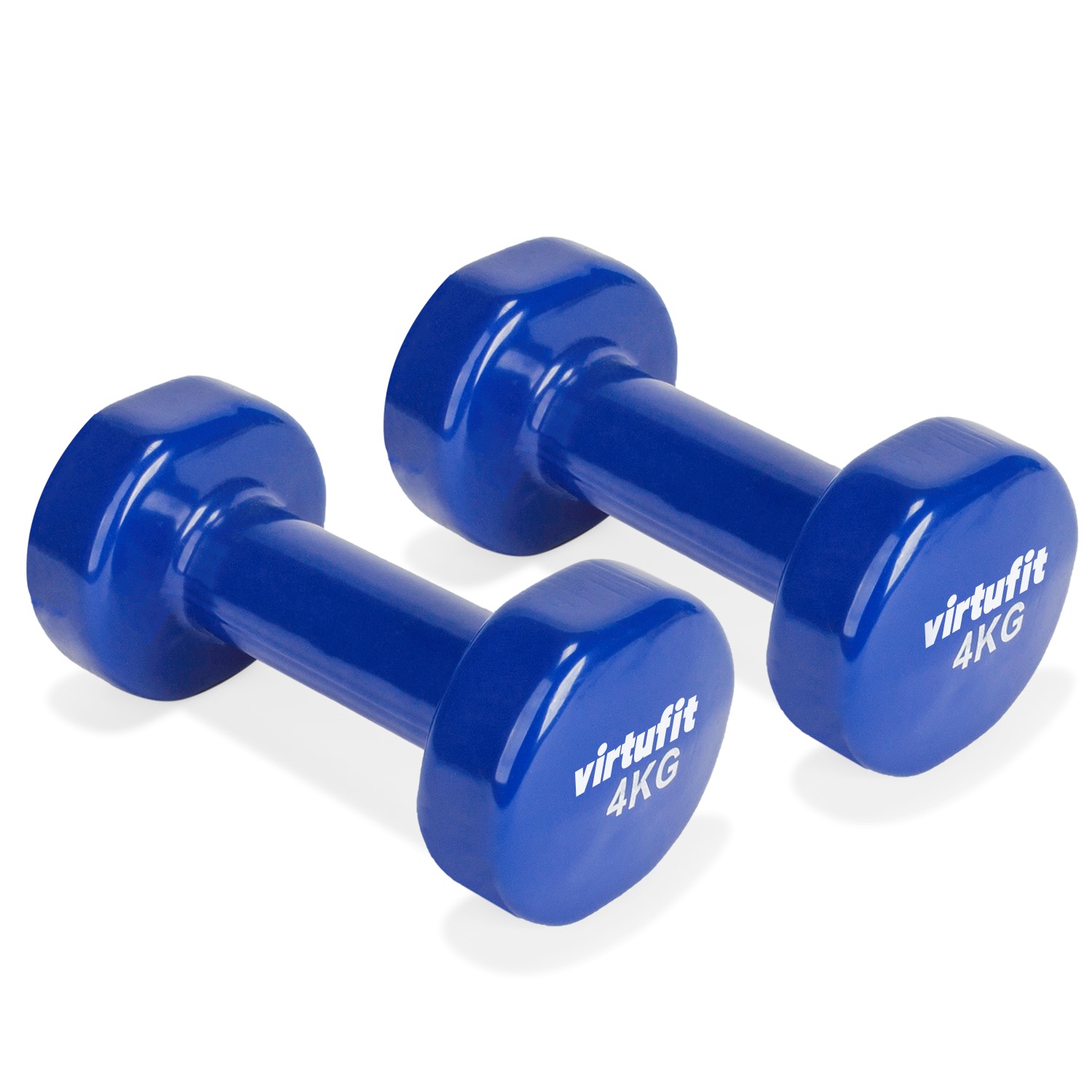 VirtuFit Vinyl Dumbbell Set Pro - 2 x 4 kg - Blauw