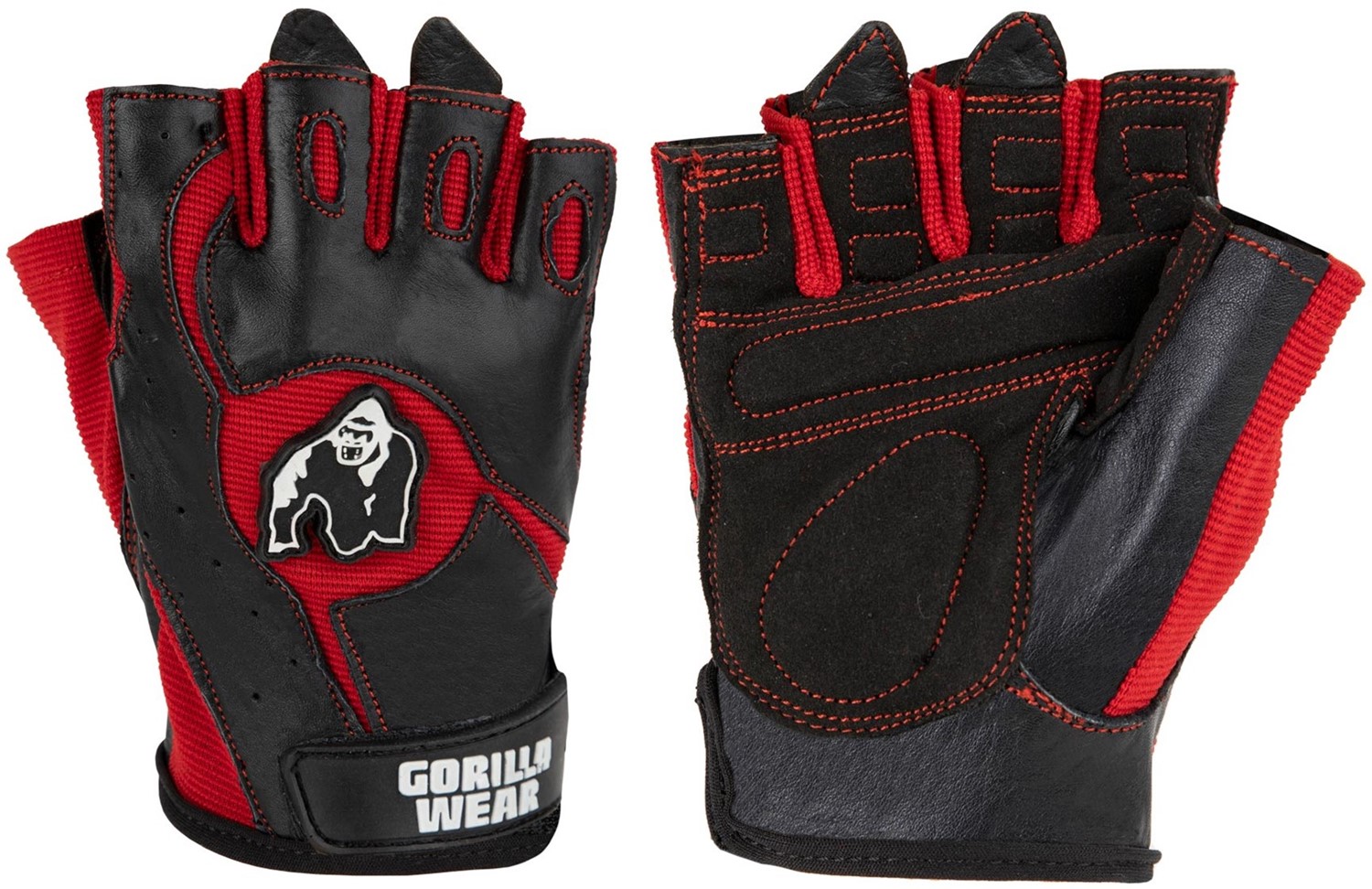 Gorilla Wear Mitchell Training Gloves - Fitness Handschoenen - Zwart / Rood - M