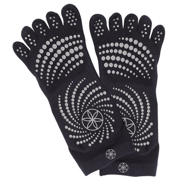 Gaiam Grippy Yoga Socks - Anti-slip Yogasokken - Zwart / Grijs