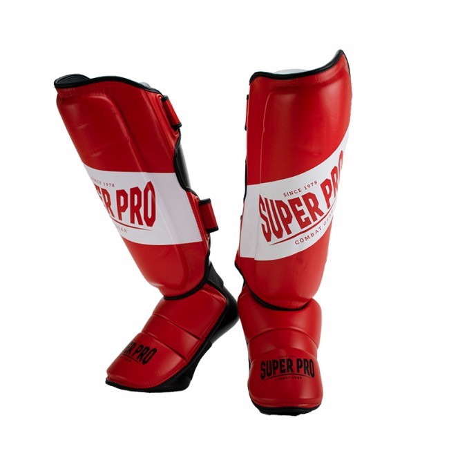 Super Pro Combat Gear Rebel Scheenbeschermers - Rood/Zwart/Wit - S