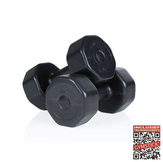 Gymstick Active Vinyl Dumbbells - Met Online Trainingsvideo's - 2 x 5 kg