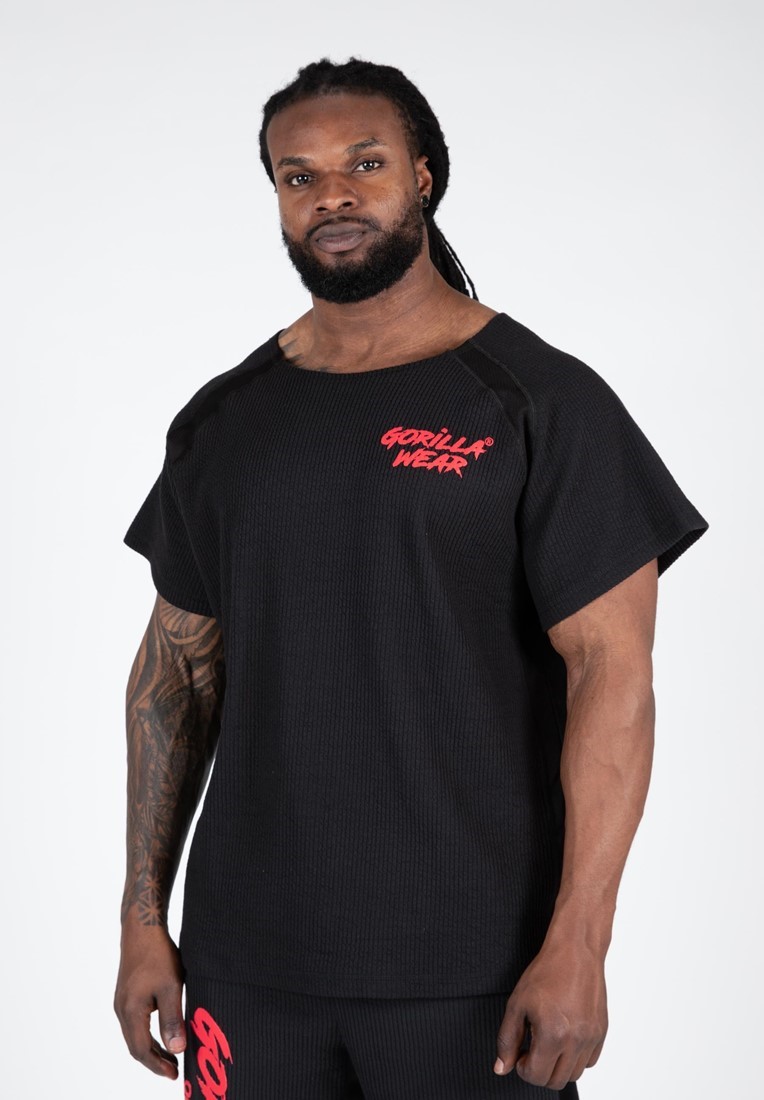 Augustine Old School Workout Top - Black/Red