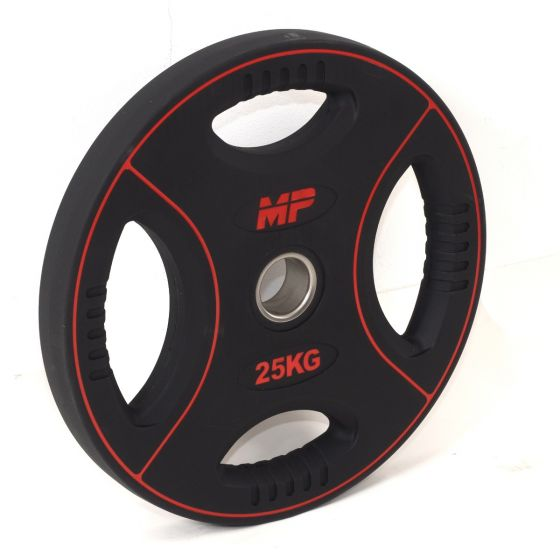 Muscle Power PU 4-Grip Halterschijf - 50 mm - 25 kg