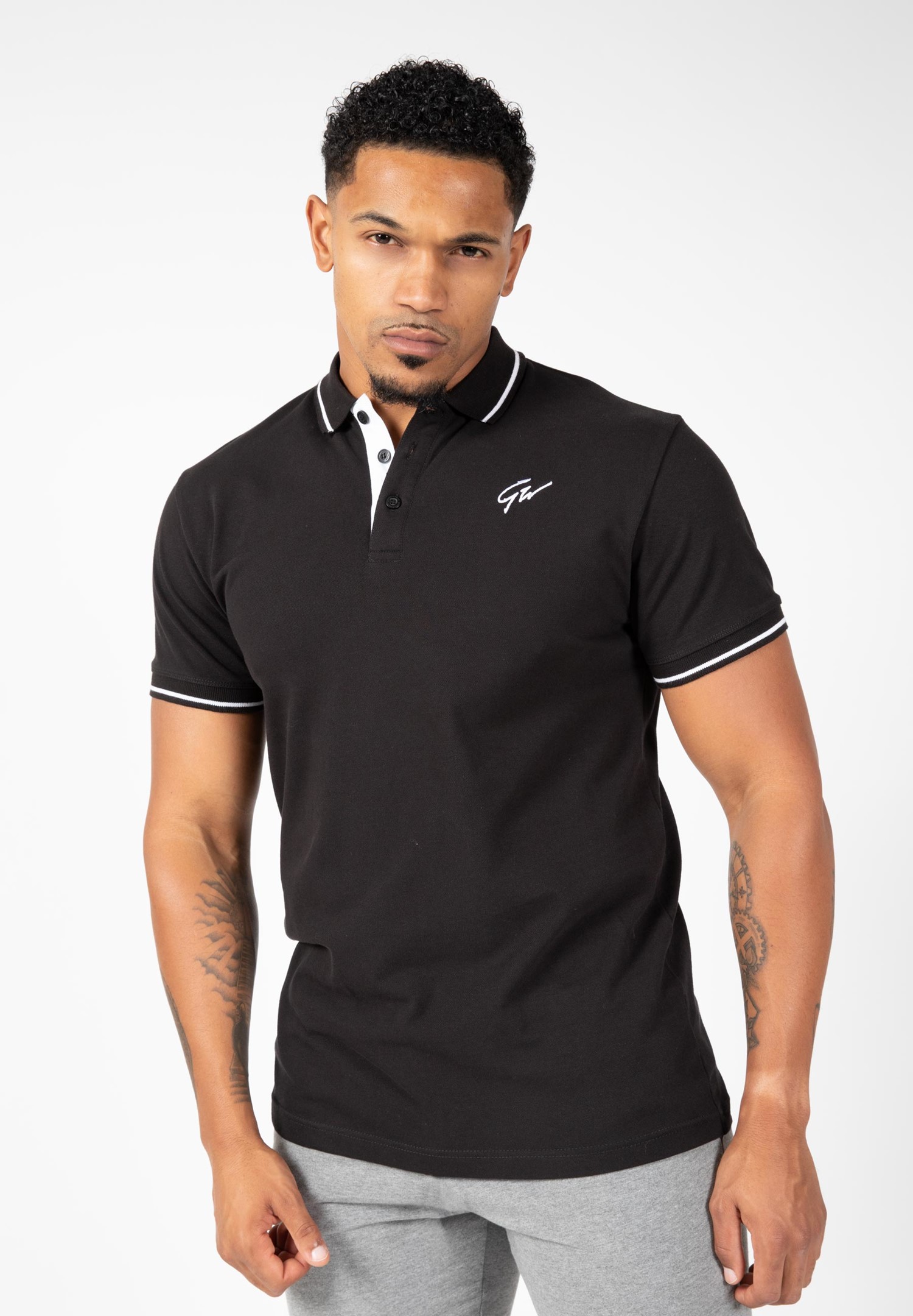 Gorilla Wear Delano Polo - Zwart/Wit - 2XL