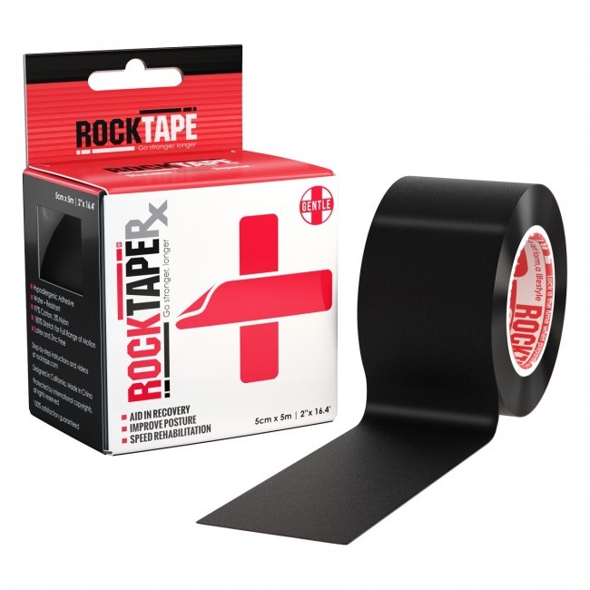 RockTape RX Kinesiotape - Sporttape - 5 cm x 5 m - Zwart