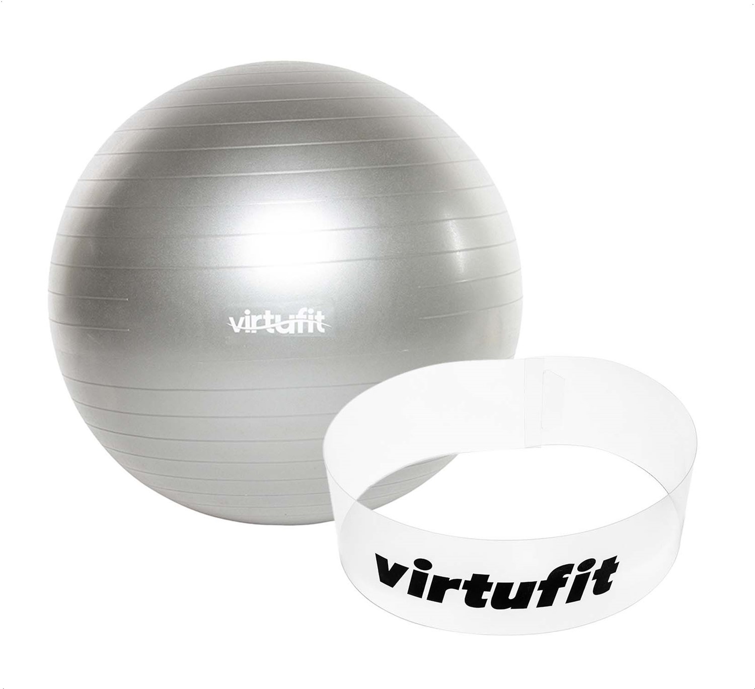 VirtuFit Anti-Burst Fitnessbal Pro met Balhouder - Grijs - 45 cm