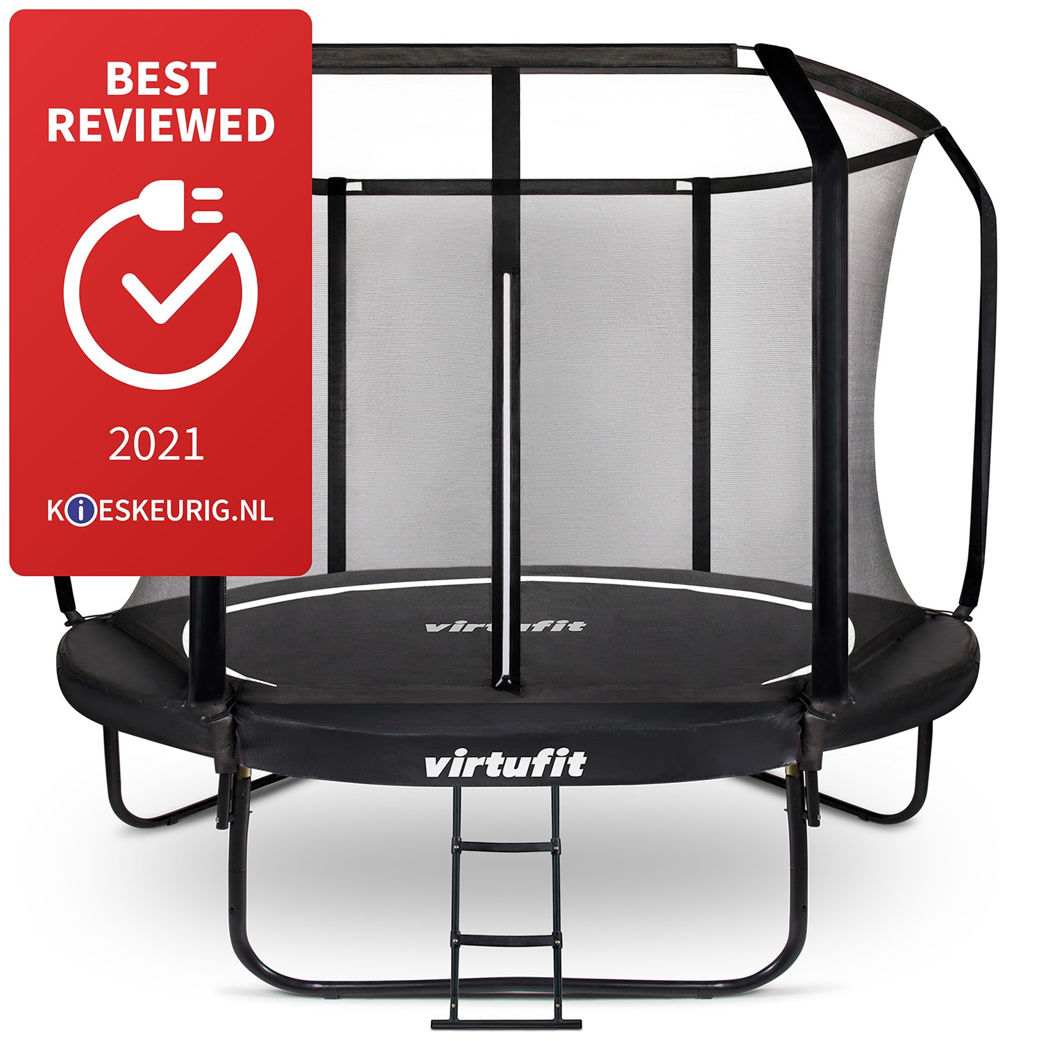 VirtuFit Premium Trampoline met Veiligheidsnet - Zwart - 251 cm