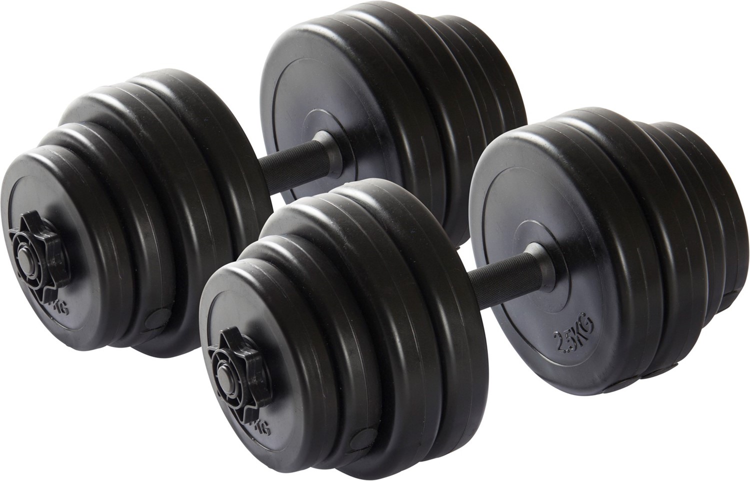 VirtuFit Verstelbare Dumbbellset - Halterset - Vinyl - Zwart - 2 x 15 kg (30 kg)