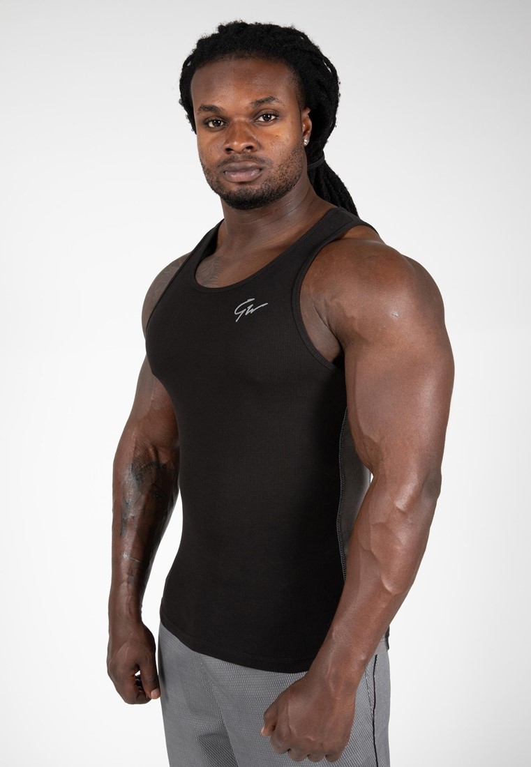 Gorilla Wear Richmond Rib Tank Top - Zwart/Grijs - 2XL/3XL