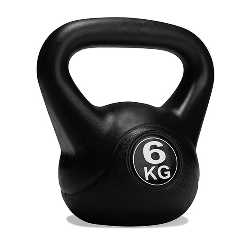 VirtuFit PVC Kettlebell - 6 kg - Zwart