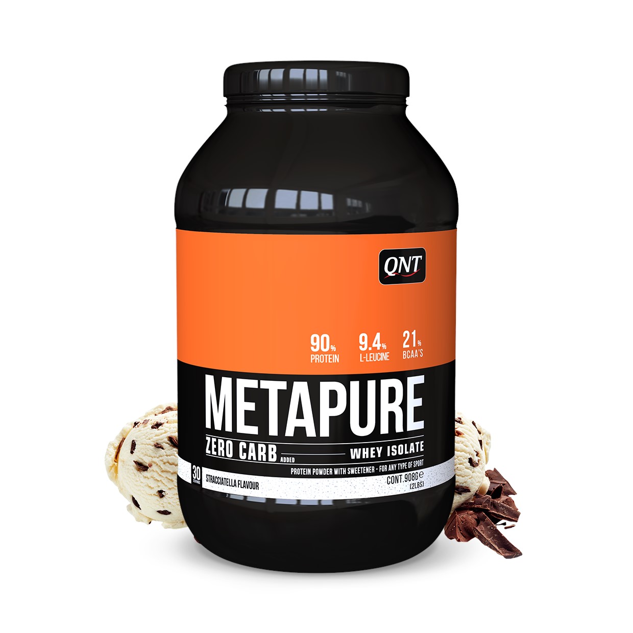 QNT Metapure Whey Protein Isolate - Eiwit Poeder - 908 gr - Straciatella