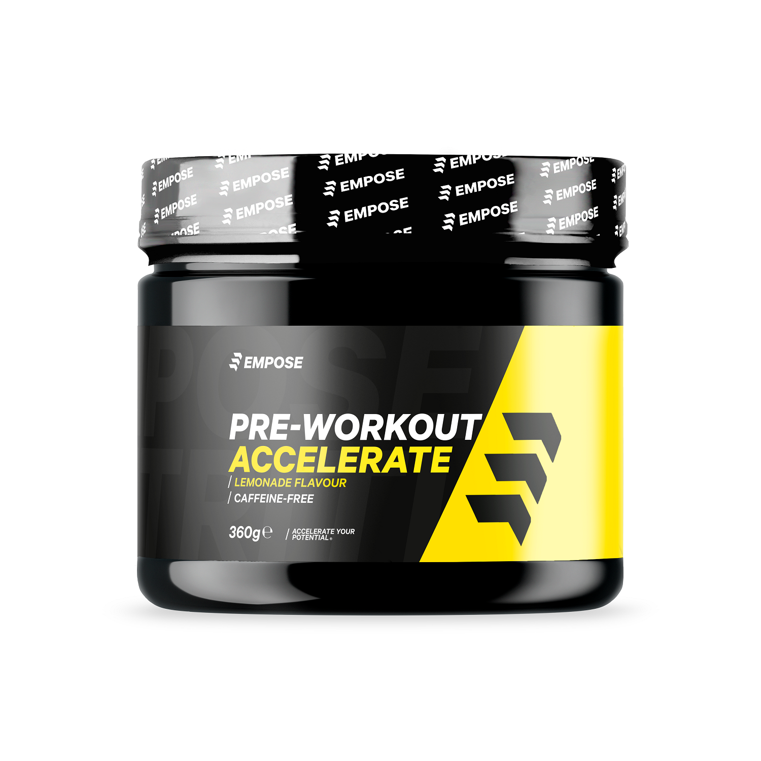 Empose Nutrition Pre-Workout Accelerate - Cafeïnevrij - 360 gr - Lemonade