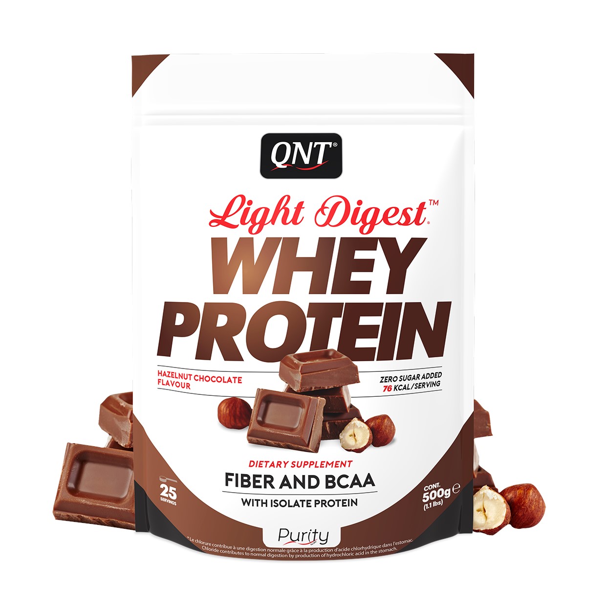 QNT Light Digest Whey Protein - Eiwit Poeder - 500 gram - Hazelnut Chocolate