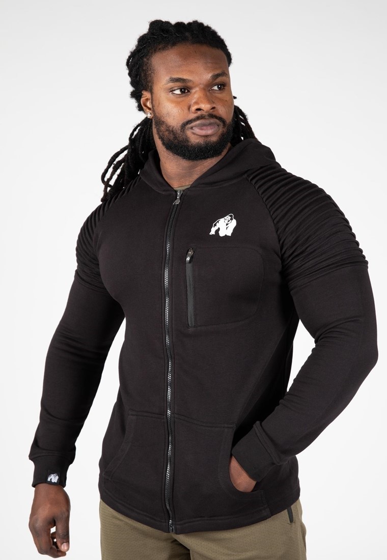 Delta Zipped Hoodie - Black