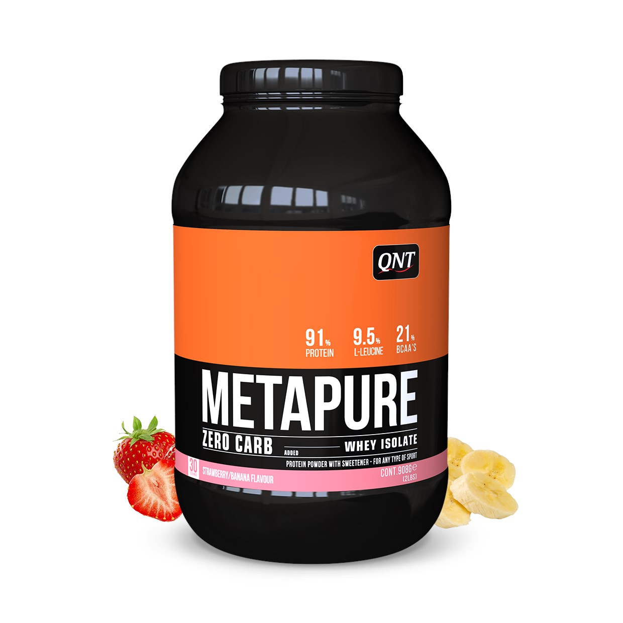 QNT Metapure Whey Protein Isolate - Eiwit Poeder - 908 gr - Strawberry Banana