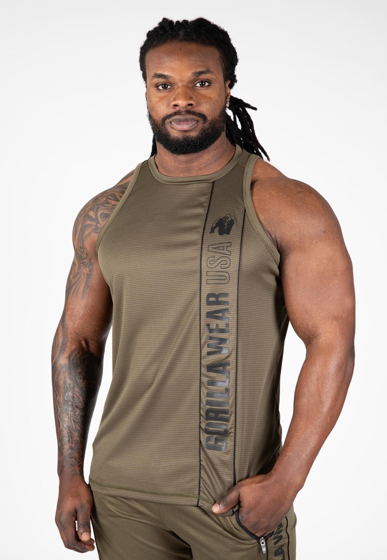 Branson Tank Top - Army Green/Black - M